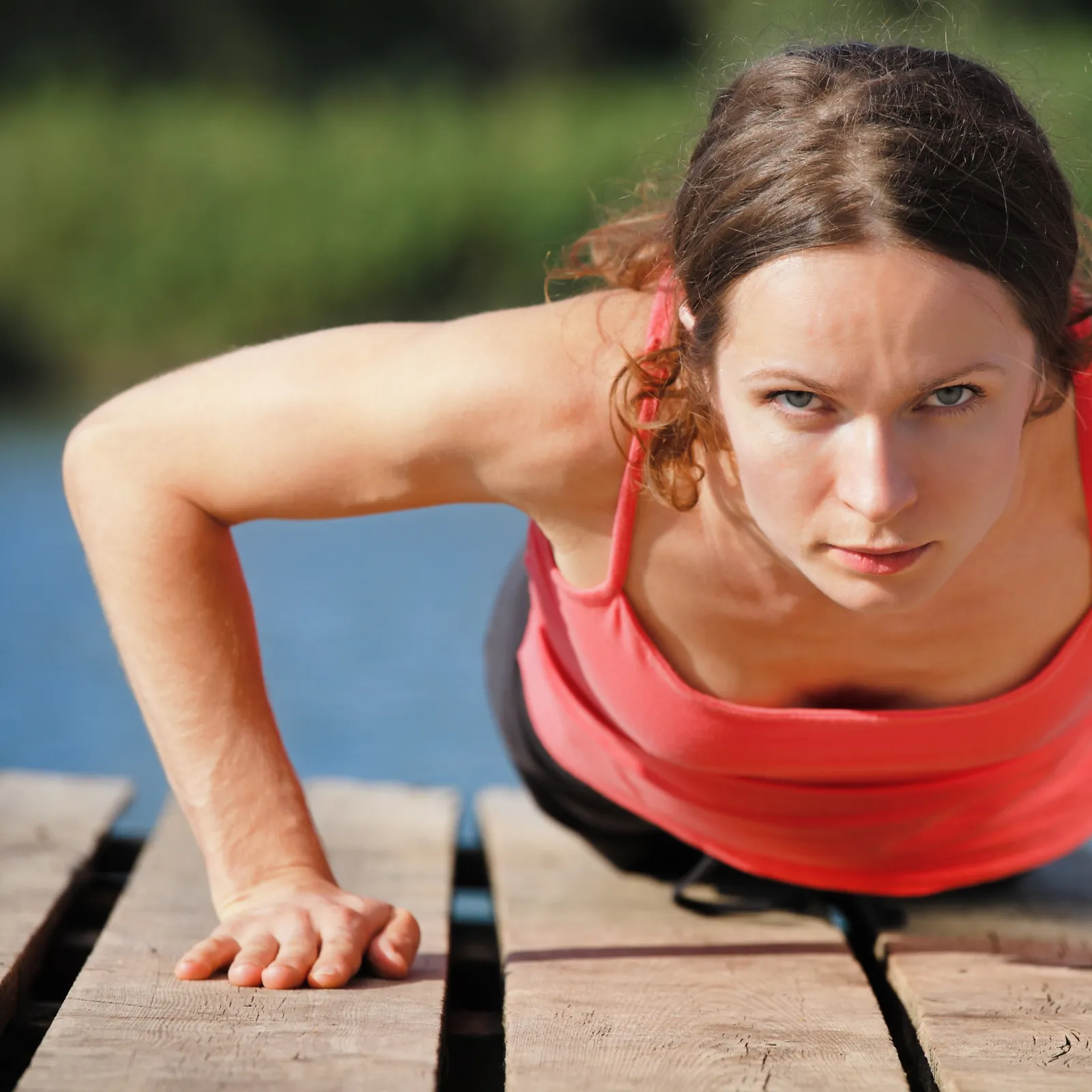 Woman doing push-ups